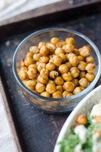 clear bowl of chickpeas