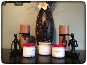Mang-Coa-Nut body butter, Vase, yoga statue